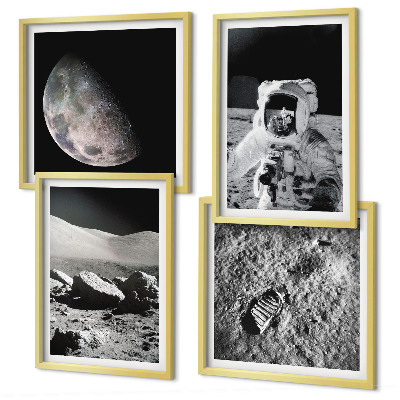 Set tablouri gata de agățat Amprenta astronautului de pe Lună