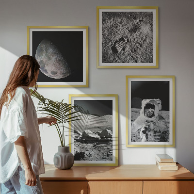 Set tablouri gata de agățat Amprenta astronautului de pe Lună