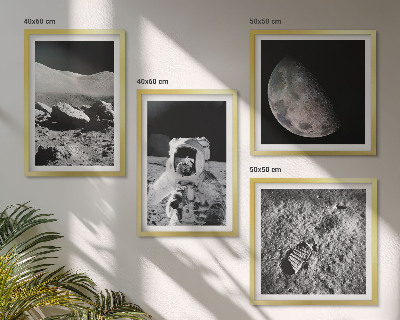 Set tablouri gata de agățat Amprenta astronautului de pe Lună