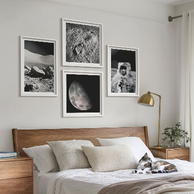 Set tablouri gata de agățat Amprenta astronautului de pe Lună