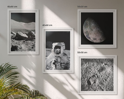 Set tablouri gata de agățat Amprenta astronautului de pe Lună