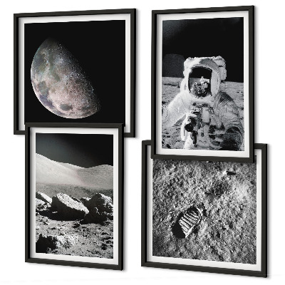 Set tablouri gata de agățat Amprenta astronautului de pe Lună