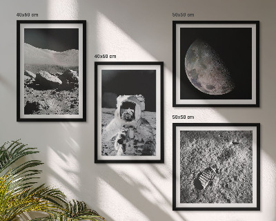 Set tablouri gata de agățat Amprenta astronautului de pe Lună