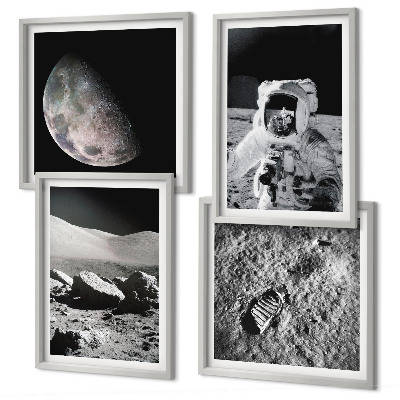 Set tablouri gata de agățat Amprenta astronautului de pe Lună