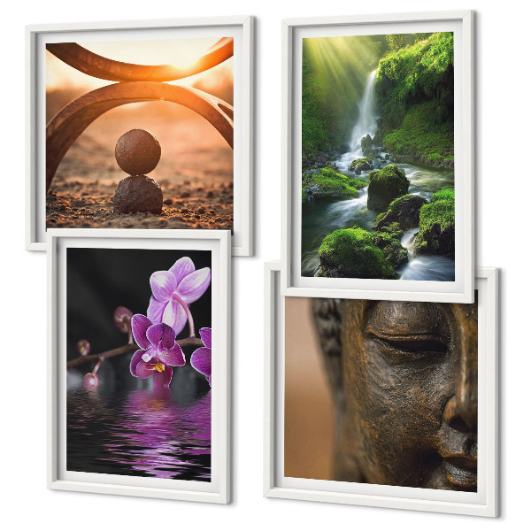 Set tablouri gata de agățat Flori în apa cascadei Buddha