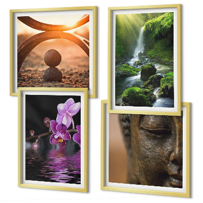 Set tablouri gata de agățat Flori în apa cascadei Buddha