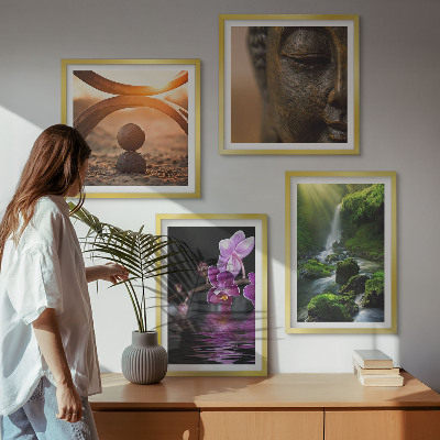 Set tablouri gata de agățat Flori în apa cascadei Buddha