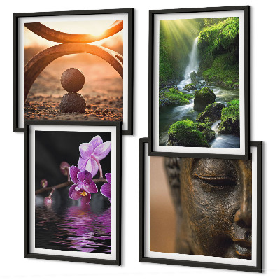 Set tablouri gata de agățat Flori în apa cascadei Buddha