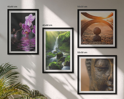 Set tablouri gata de agățat Flori în apa cascadei Buddha