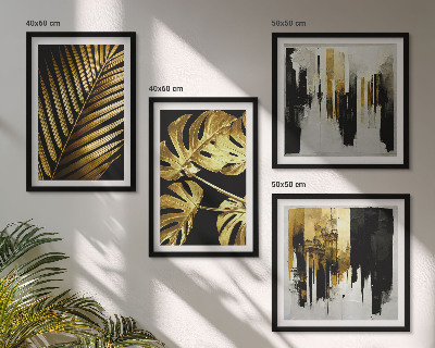 Compoziție de tablouri pentru perete Frunze de palmier Monstera abstracte
