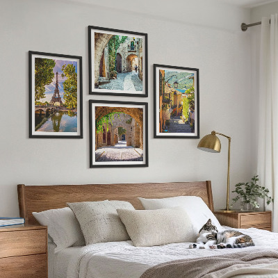Set tablouri gata de agățat Arhitectura străzilor Turnului Eiffel