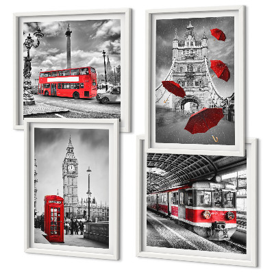 Set tablouri gata de agățat Red Accents Londra