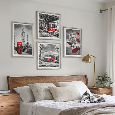 Set tablouri gata de agățat Red Accents Londra