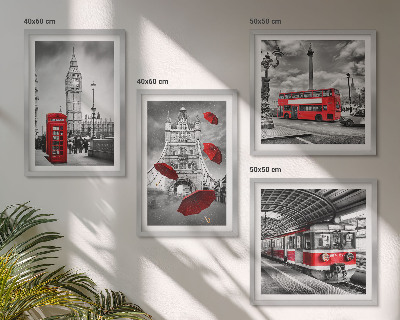 Set tablouri gata de agățat Red Accents Londra