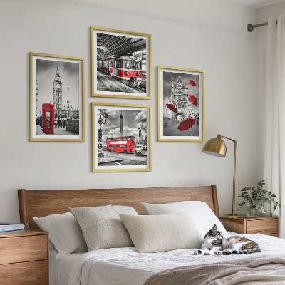 Set tablouri gata de agățat Red Accents Londra