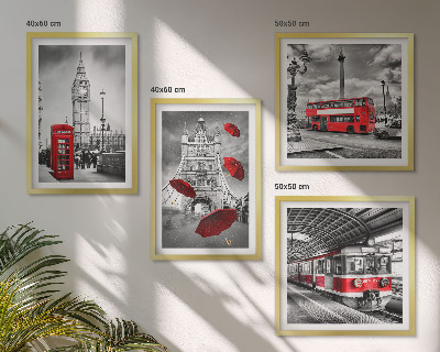 Set tablouri gata de agățat Red Accents Londra