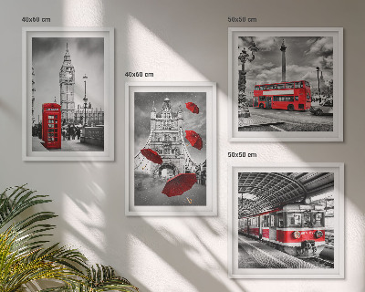 Set tablouri gata de agățat Red Accents Londra