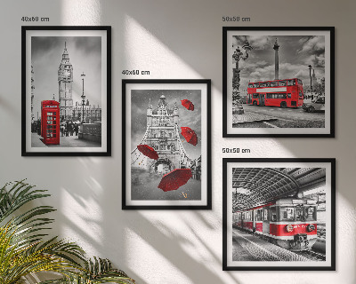 Set tablouri gata de agățat Red Accents Londra