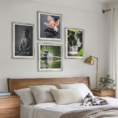 Set tablouri gata de agățat Picturi ZEN cu pietre de apă Buddha