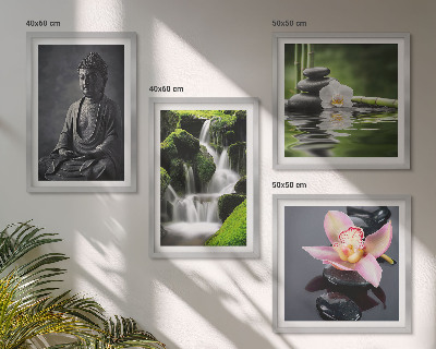 Set tablouri gata de agățat Picturi ZEN cu pietre de apă Buddha