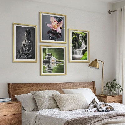Set tablouri gata de agățat Picturi ZEN cu pietre de apă Buddha