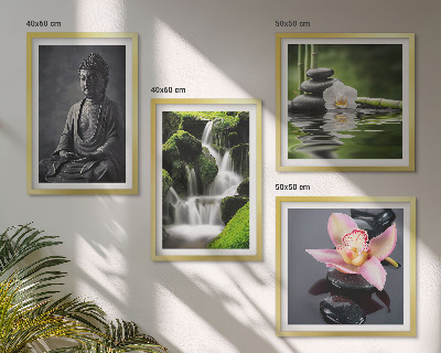Set tablouri gata de agățat Picturi ZEN cu pietre de apă Buddha