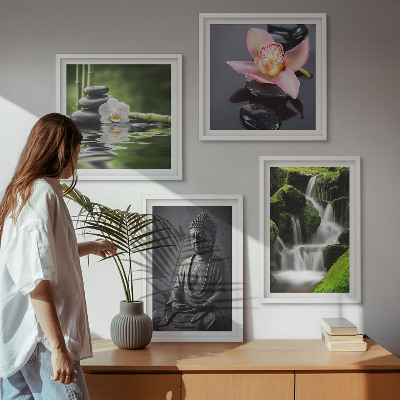 Set tablouri gata de agățat Picturi ZEN cu pietre de apă Buddha