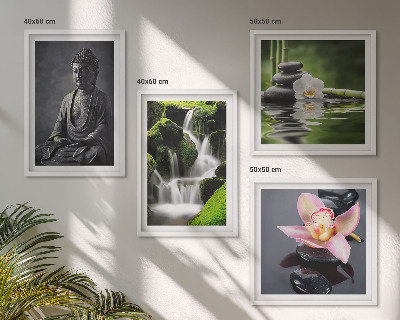 Set tablouri gata de agățat Picturi ZEN cu pietre de apă Buddha