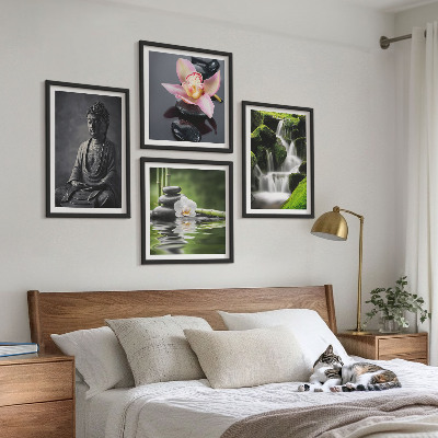 Set tablouri gata de agățat Picturi ZEN cu pietre de apă Buddha