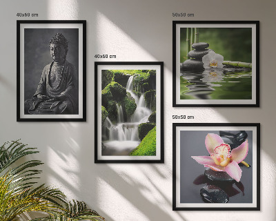 Set tablouri gata de agățat Picturi ZEN cu pietre de apă Buddha