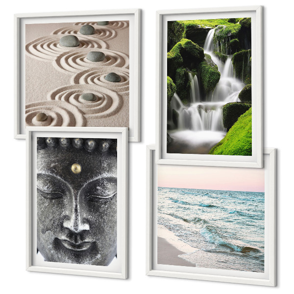 Compoziție de tablouri pentru perete Pacea naturii cu Buddha