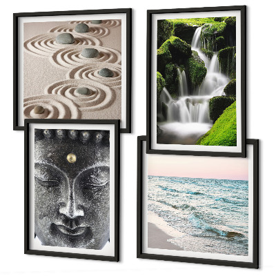 Compoziție de tablouri pentru perete Pacea naturii cu Buddha