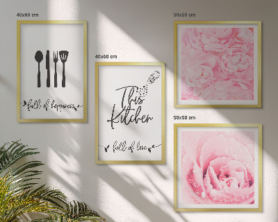 Set tablouri gata de agățat Flori de trandafir delicate pentru bucătărie