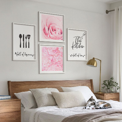 Set tablouri gata de agățat Flori de trandafir delicate pentru bucătărie