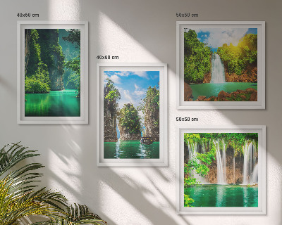 Set tablouri gata de agățat Peisaje verzi, cascade