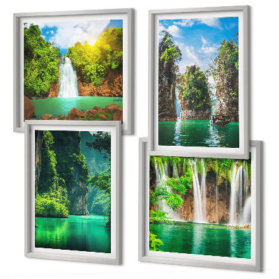 Set tablouri gata de agățat Peisaje verzi, cascade