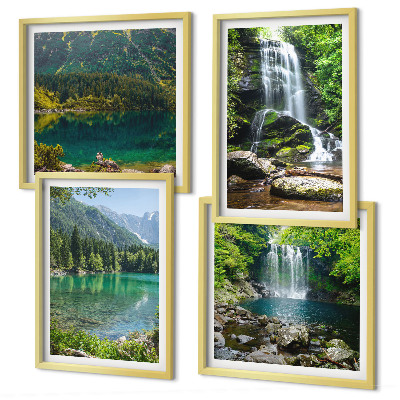 Set tablouri gata de agățat Cascade în împrejurimi verzi