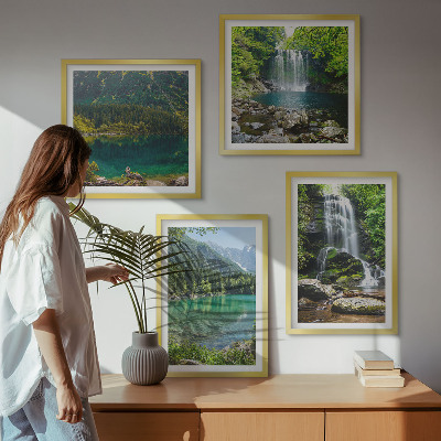 Set tablouri gata de agățat Cascade în împrejurimi verzi