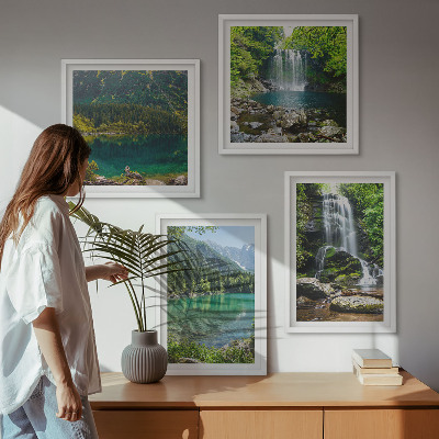 Set tablouri gata de agățat Cascade în împrejurimi verzi