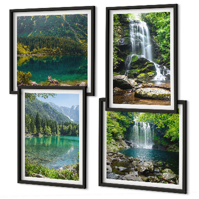 Set tablouri gata de agățat Cascade în împrejurimi verzi