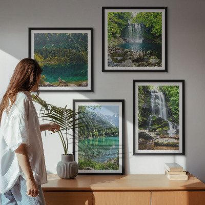 Set tablouri gata de agățat Cascade în împrejurimi verzi