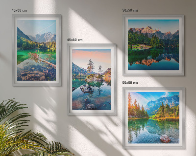 Compoziție de tablouri pentru perete Peisaj natural al lacurilor de munte