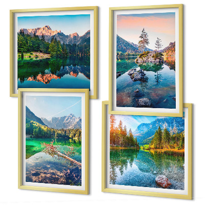 Compoziție de tablouri pentru perete Peisaj natural al lacurilor de munte