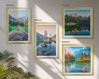 Compoziție de tablouri pentru perete Peisaj natural al lacurilor de munte