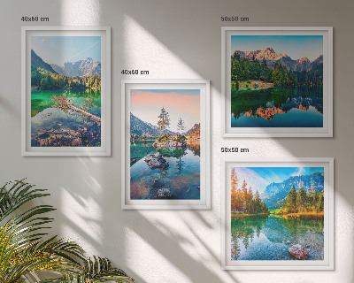 Compoziție de tablouri pentru perete Peisaj natural al lacurilor de munte