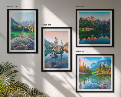 Compoziție de tablouri pentru perete Peisaj natural al lacurilor de munte