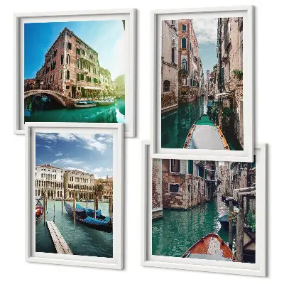 Set de tablouri Arhitectura canalelor din Veneția gata de agățat