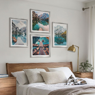 Compoziție de tablouri pentru perete Lac, poduri, munți
