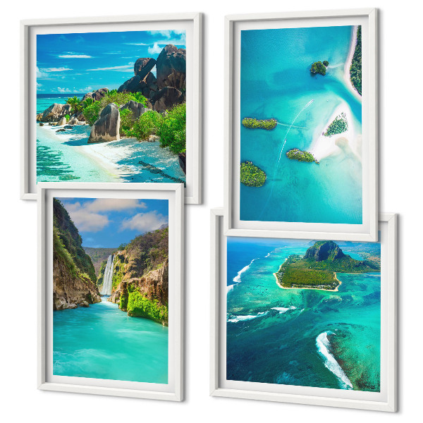 Set tablouri gata de agățat Insule tropicale turcoaz