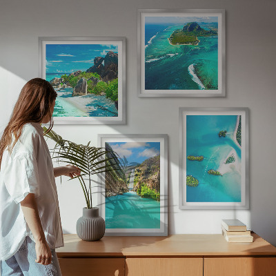 Set tablouri gata de agățat Insule tropicale turcoaz